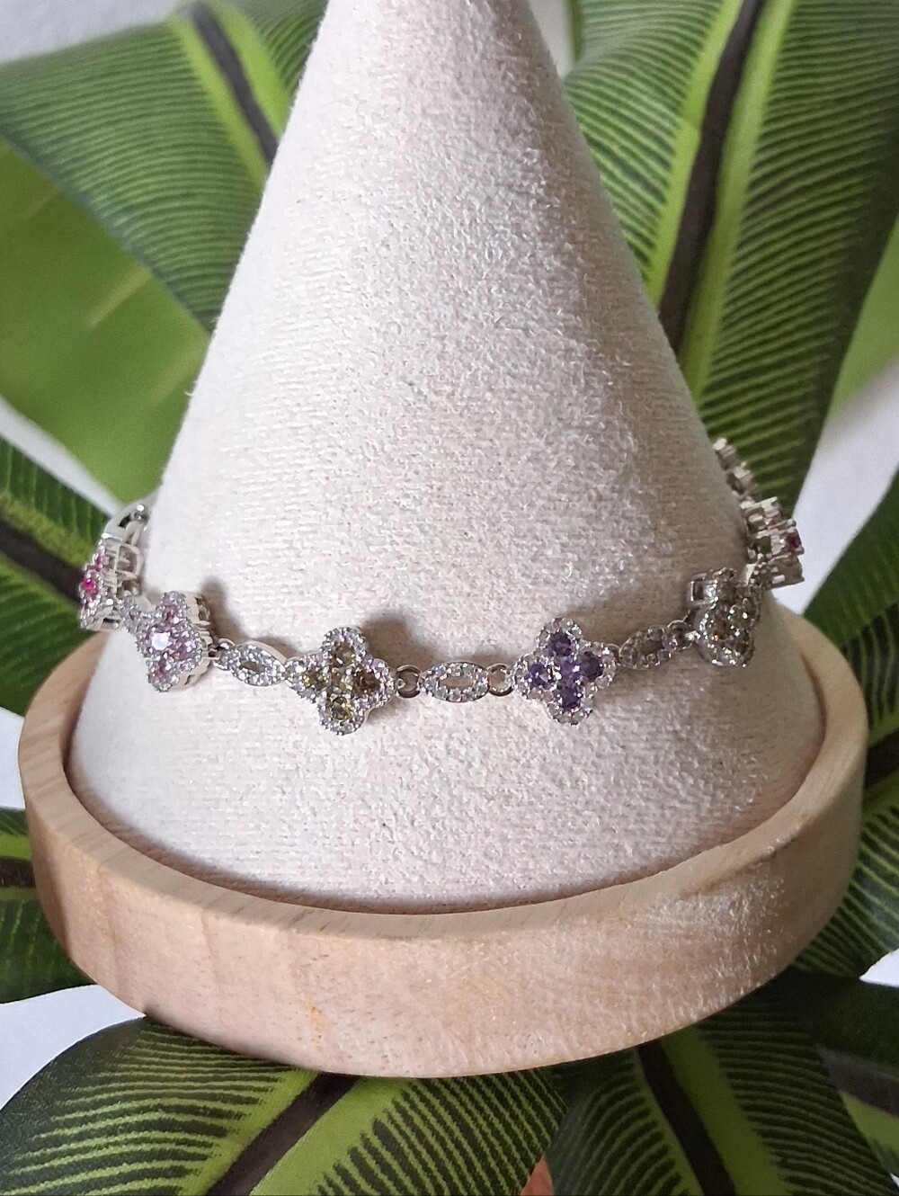 Multicolor Clover Sliver Bracelet